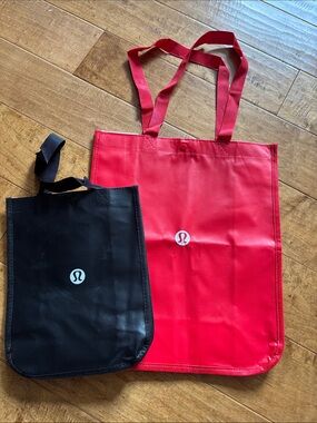 lululemon athletica Red and Black Tote Bags